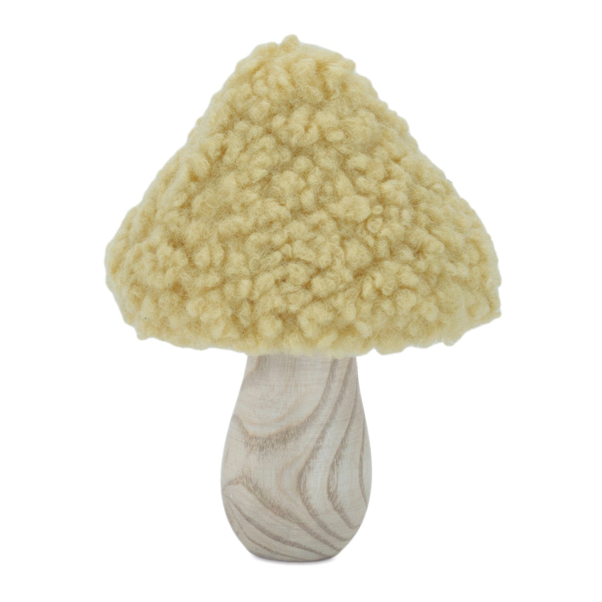 Set of 2 Wood & Fabric Mushroom Figurines