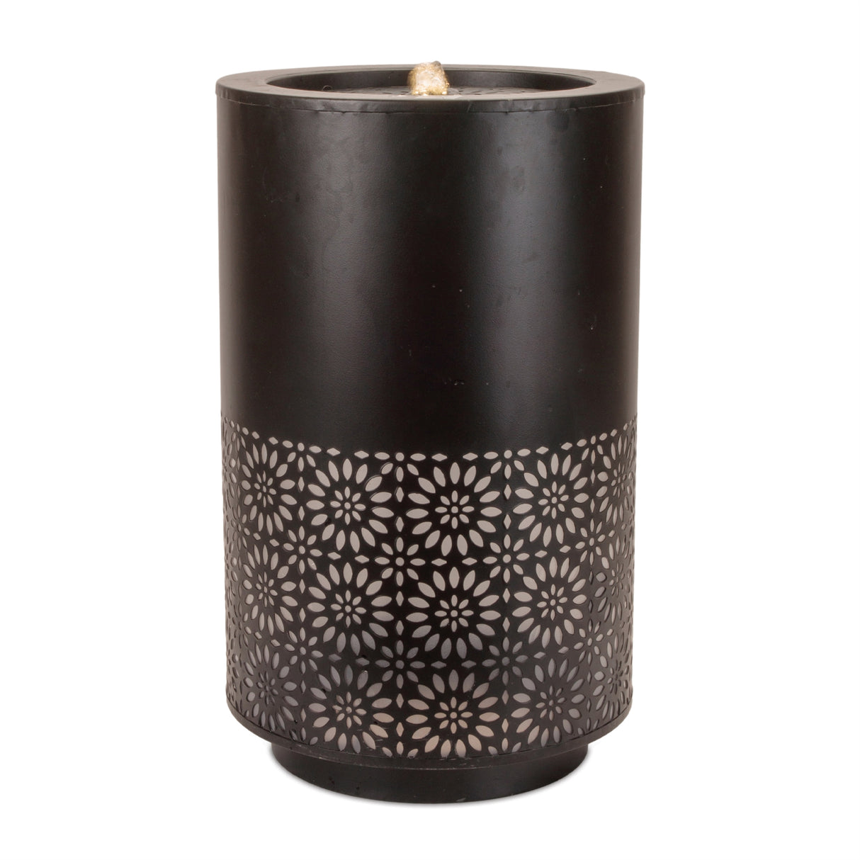 Bubbling Metal Fountain with Laser Cut Accents 21"H