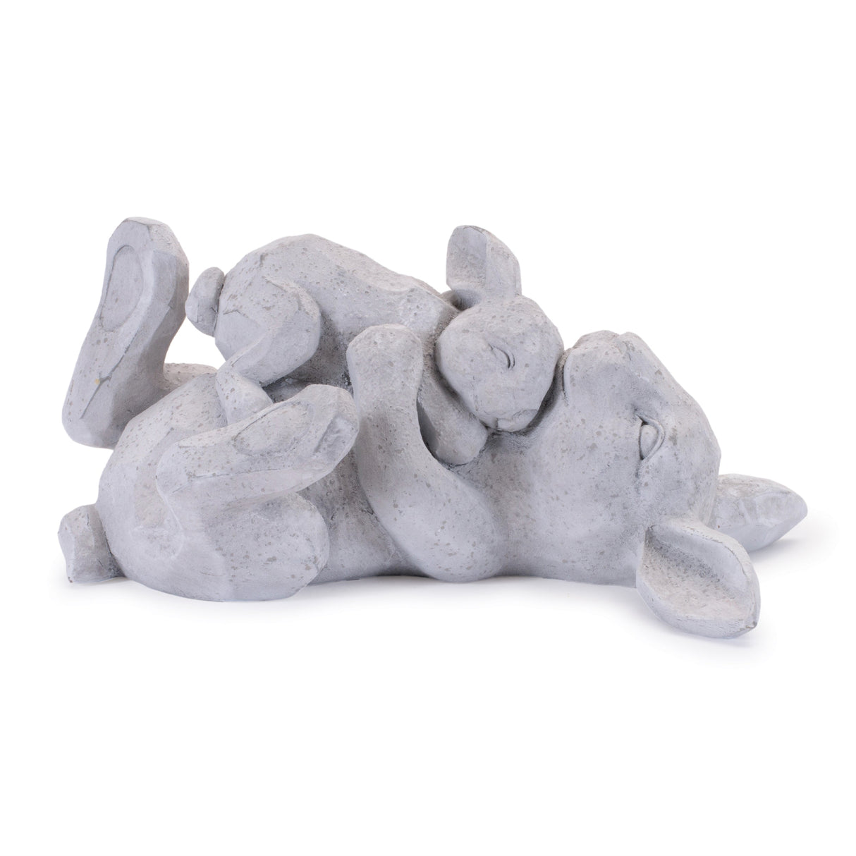 Laying Rabbit with Baby Bunny Figurine Set of 2