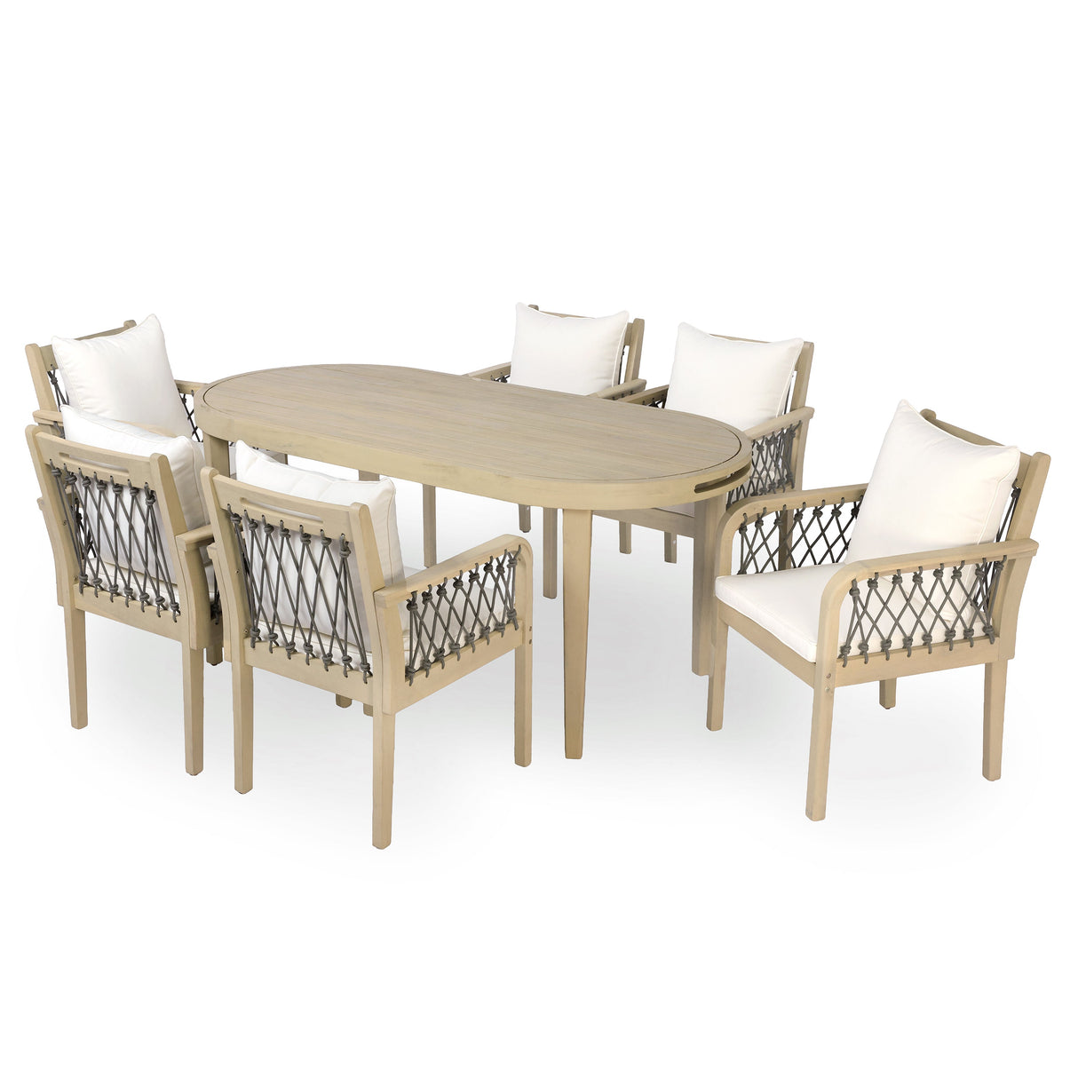 7-Piece Outdoor Acacia Wood Dining Set