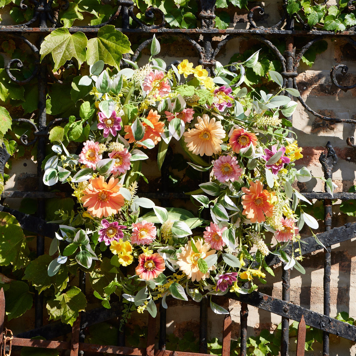 Mixed Gerbera Daisy Wreath 24"D