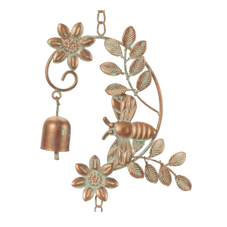 Iron-Bumble-Bee-and-Bell-Rain-Chain-Garden-Decor