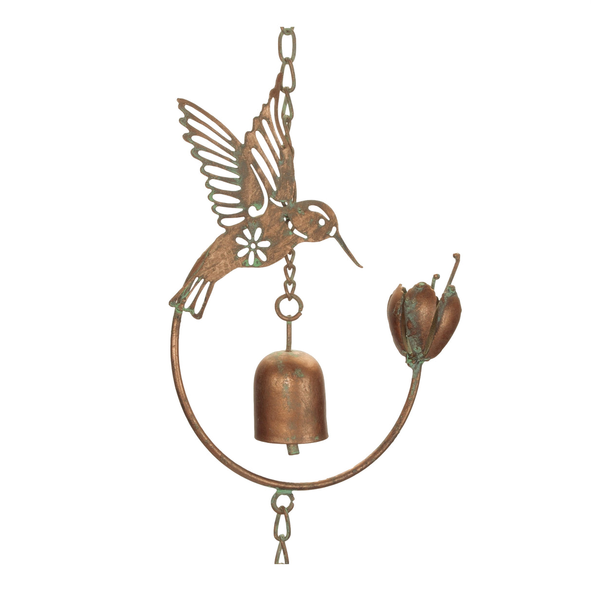 Iron-Hummingbird-and-Bell-Rain-Chain-Garden-Decor