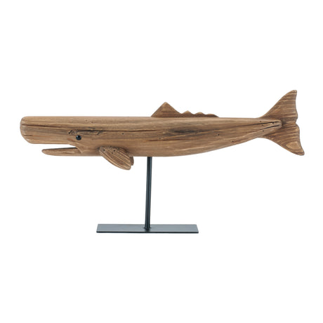 Pine-wood-whale-sculpture-(set-of-2)-Sculptures-&-Statues