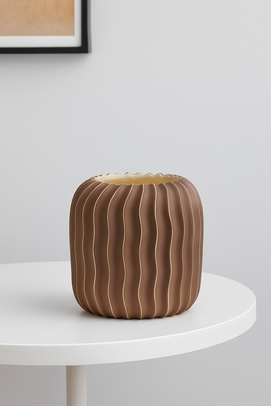 Wavy Ribbed Ceramic Vase (Set - 2)
