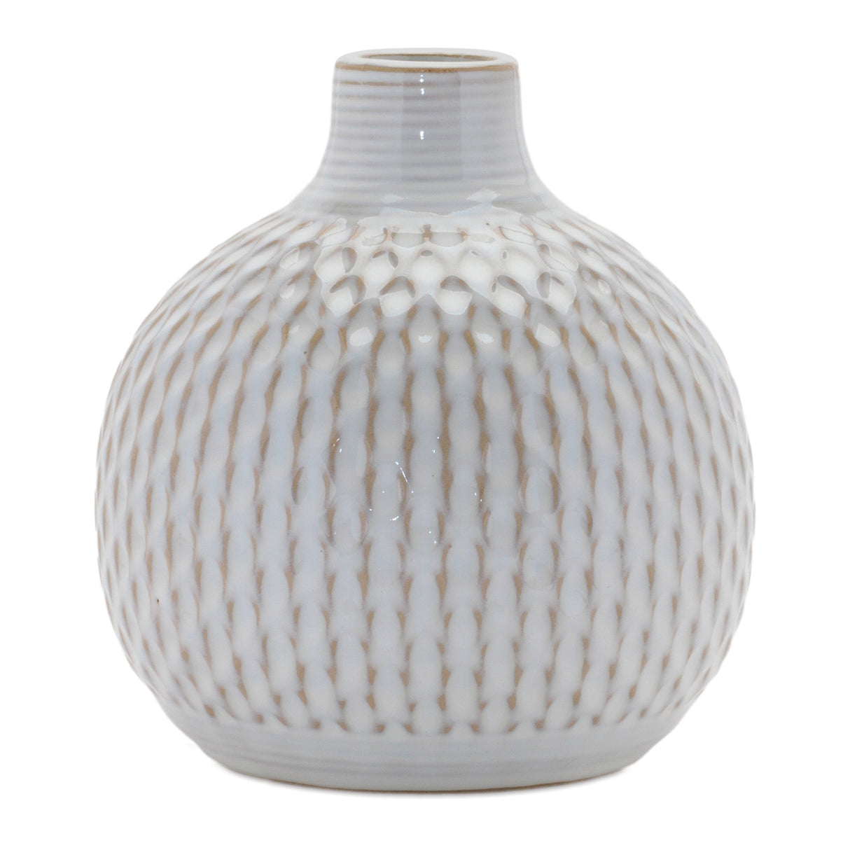 Notched Ceramic Bottle Vase (Set - 4)