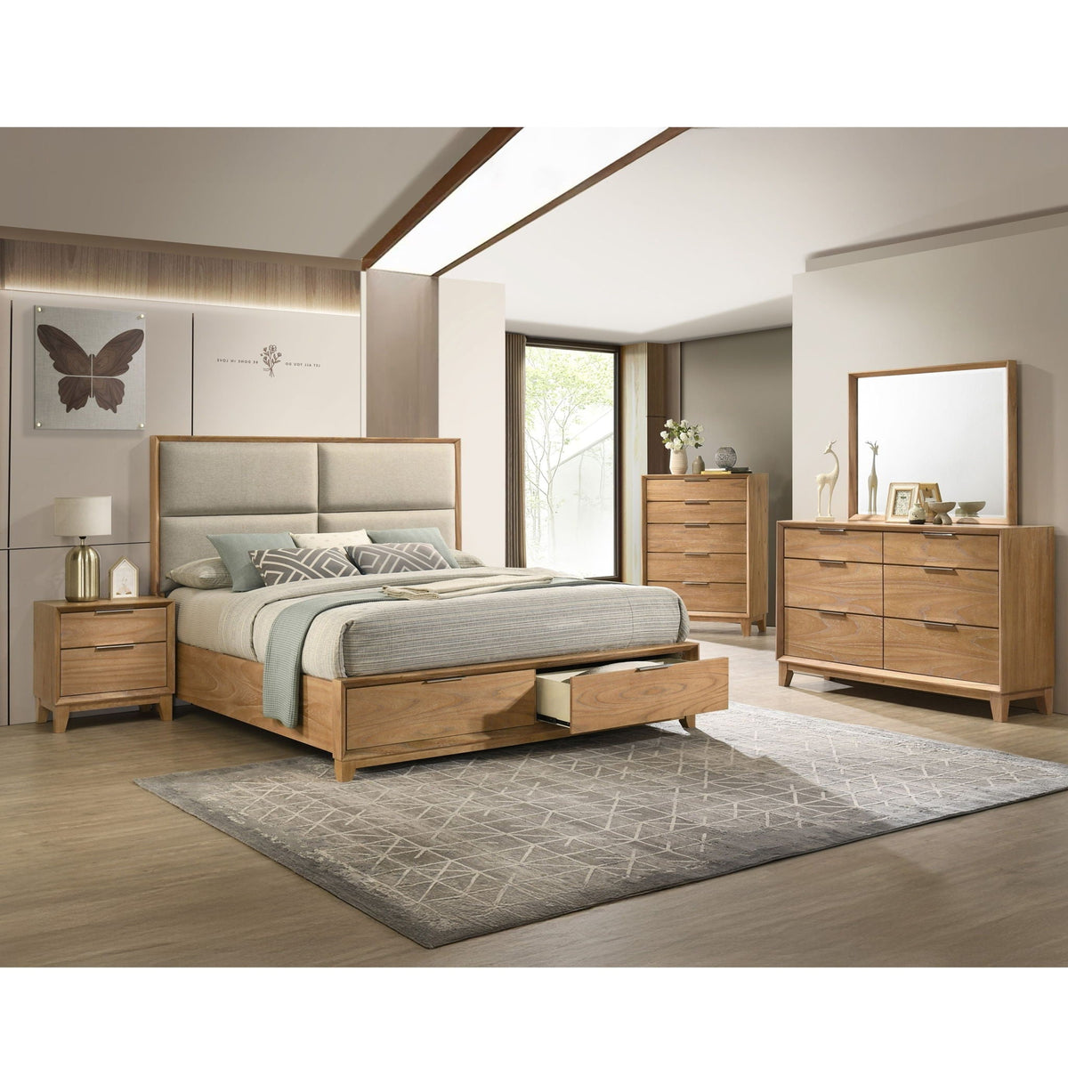 6 Drawer Storage Dresser, Bedroom Furniture - Natural Wood