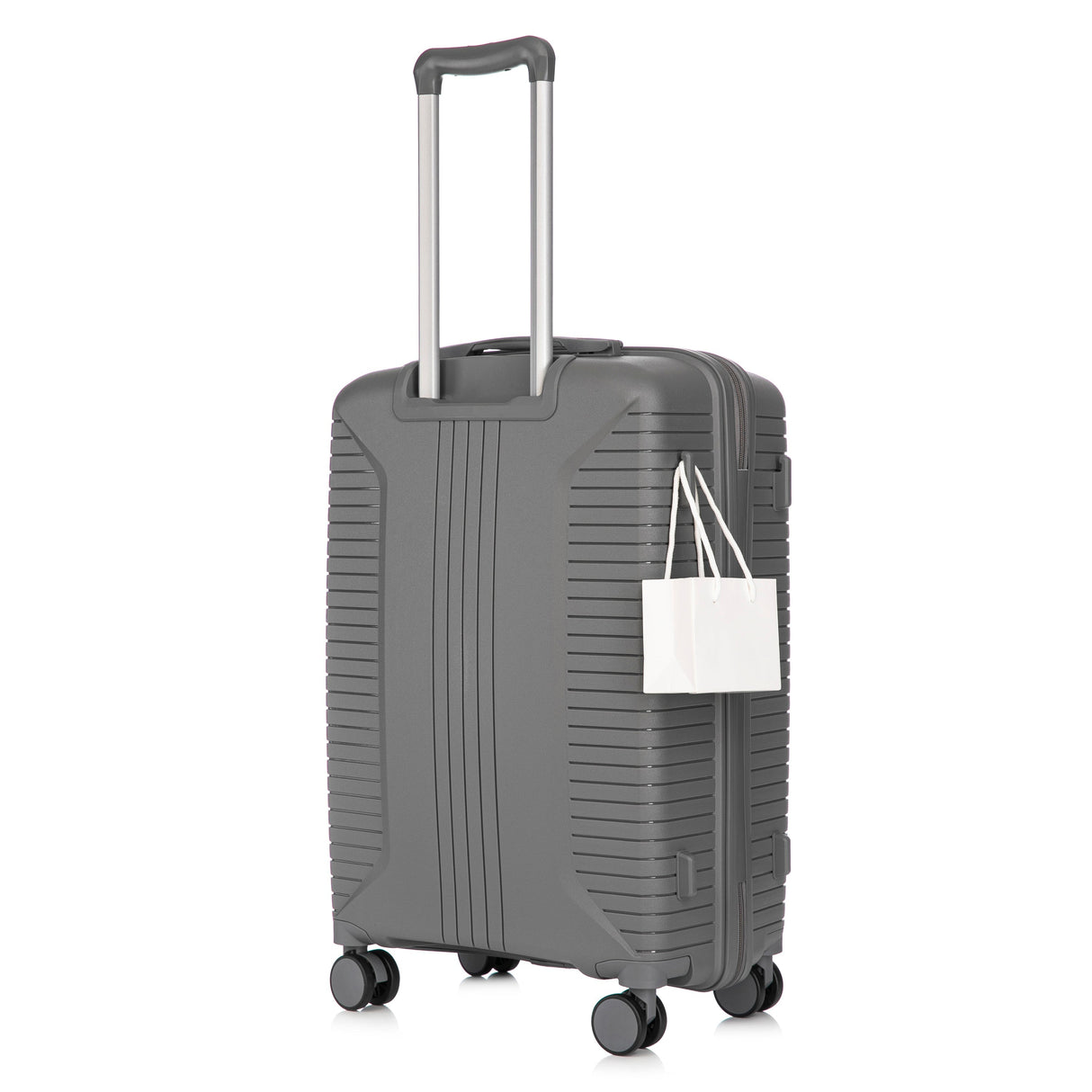 3-Piece PP Spinner Wheel Luggage Set 20'/24'/28' Silver Grey