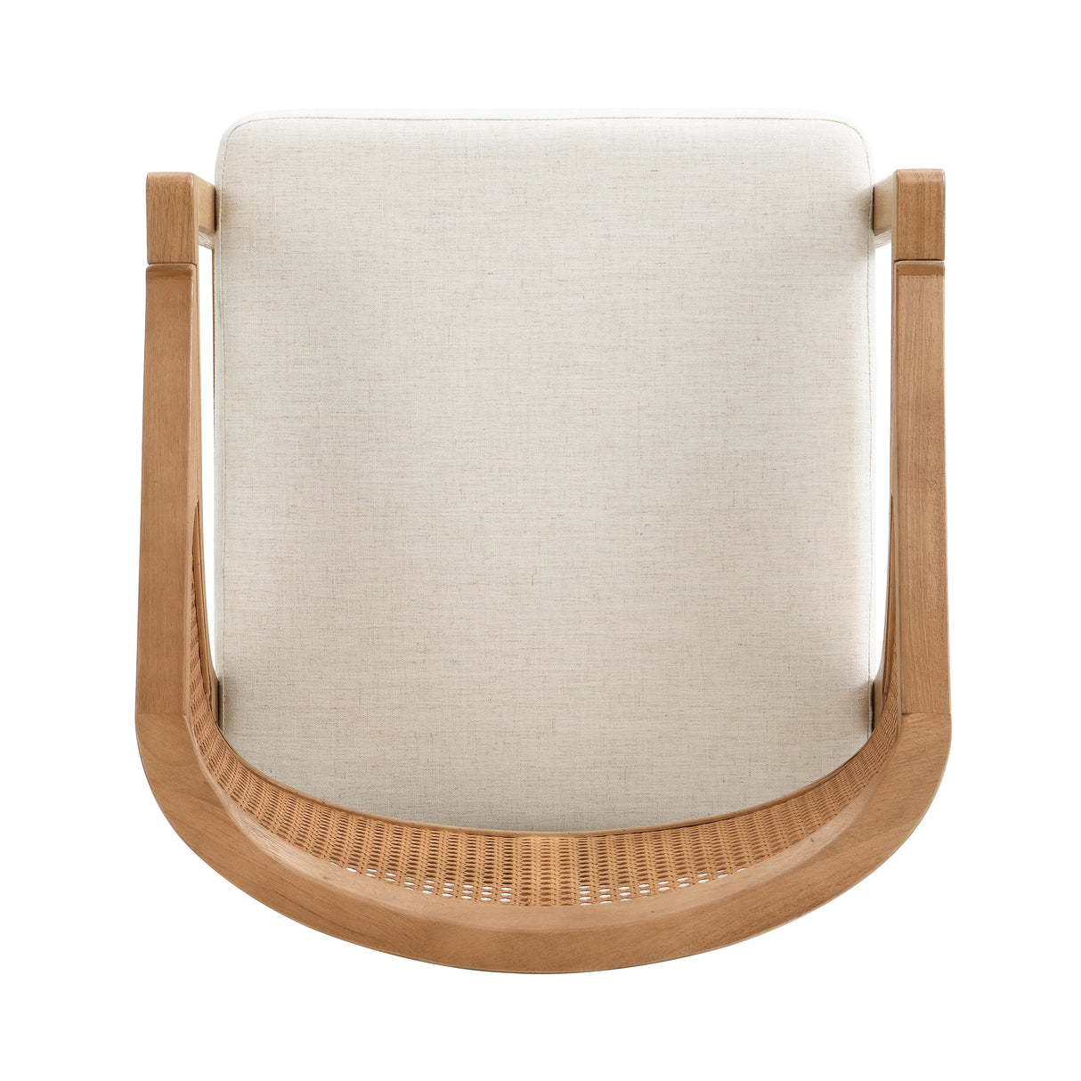 Wooden Frame Counter Stool with Rattan Back, Set of 2