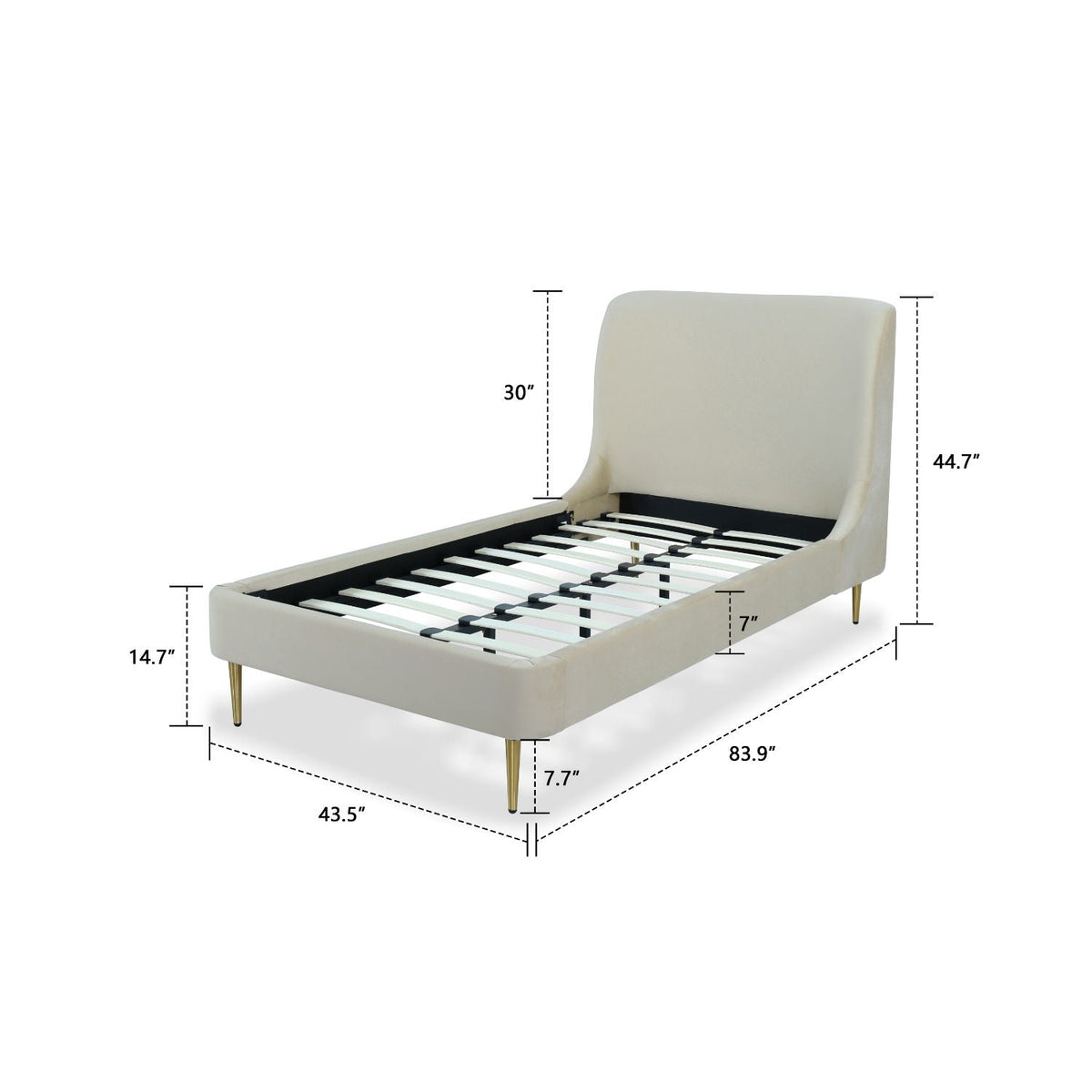 Heather - Upholstered Bed With Curved Headboard