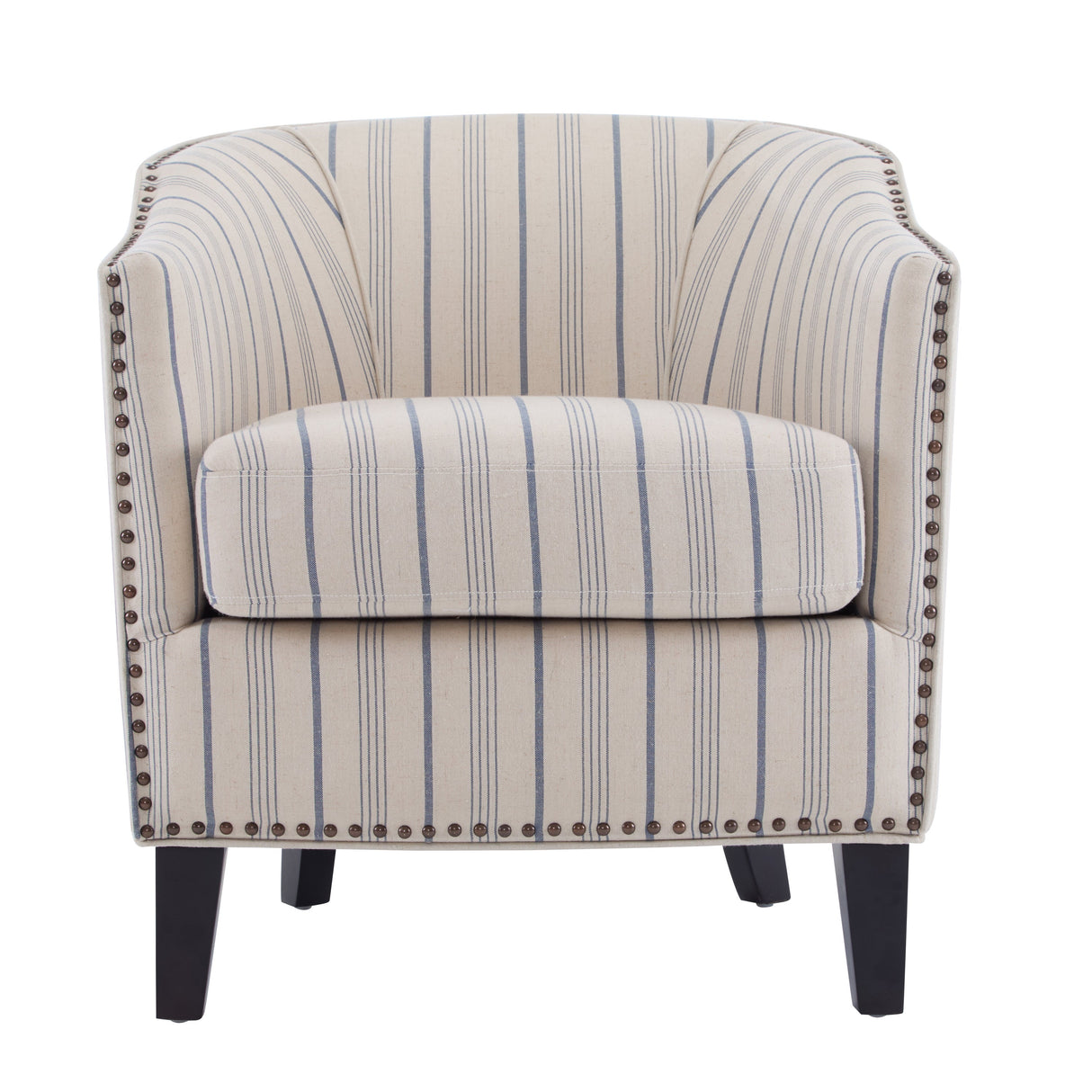 Upholstered Stripe Barrel Chair
