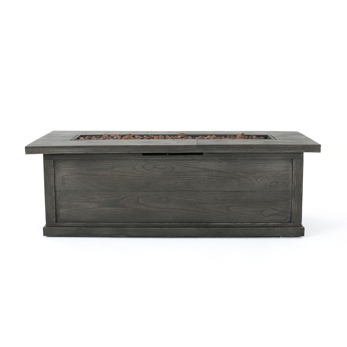 Transitional Rectangular Outdoor Propane Fire Pit With 50, 000 Btu
