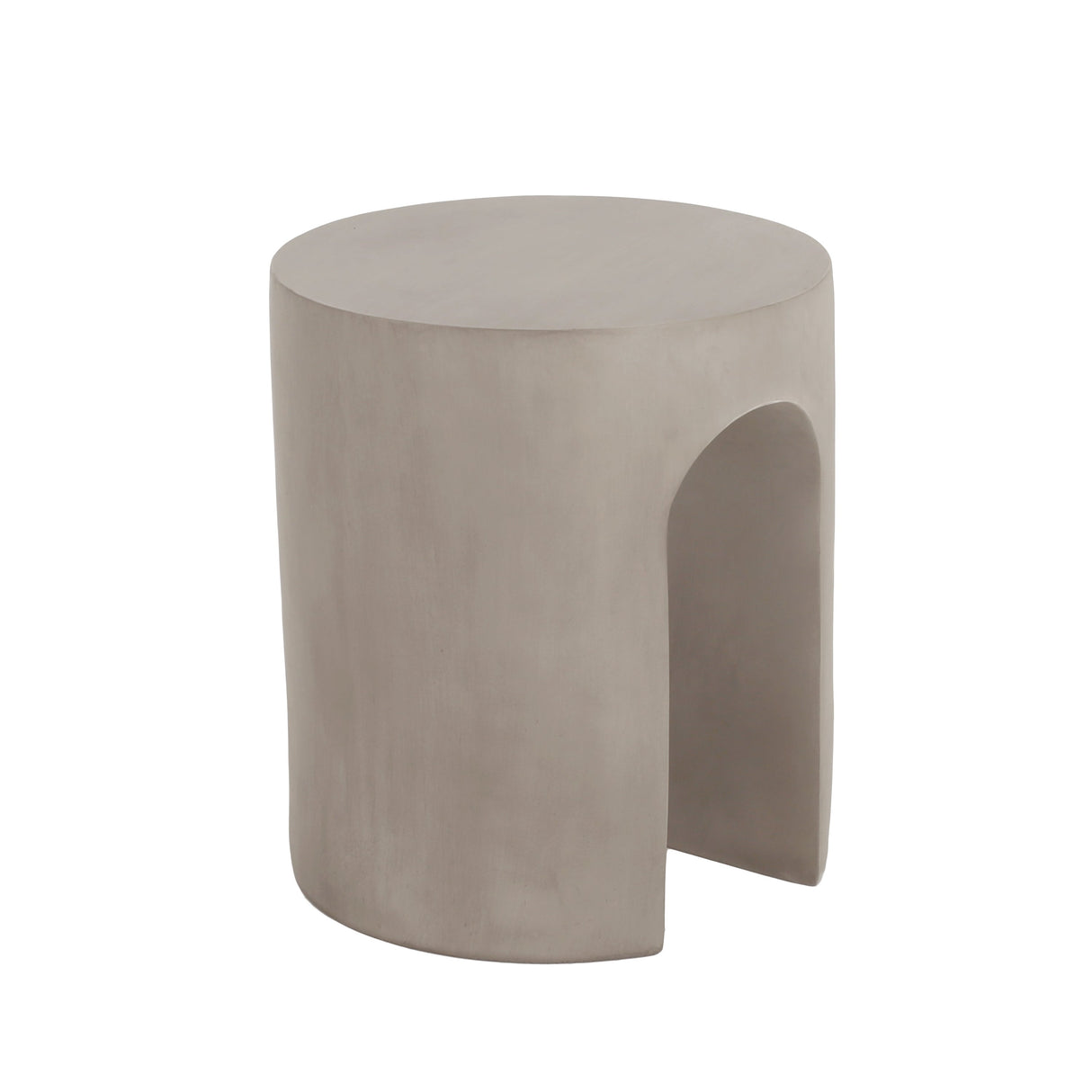 Outdoor MGO Round U-Shape Side Table Light Grey