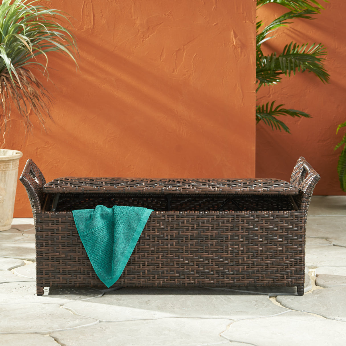 Modern Outdoor Storage Bench by christopher knight home