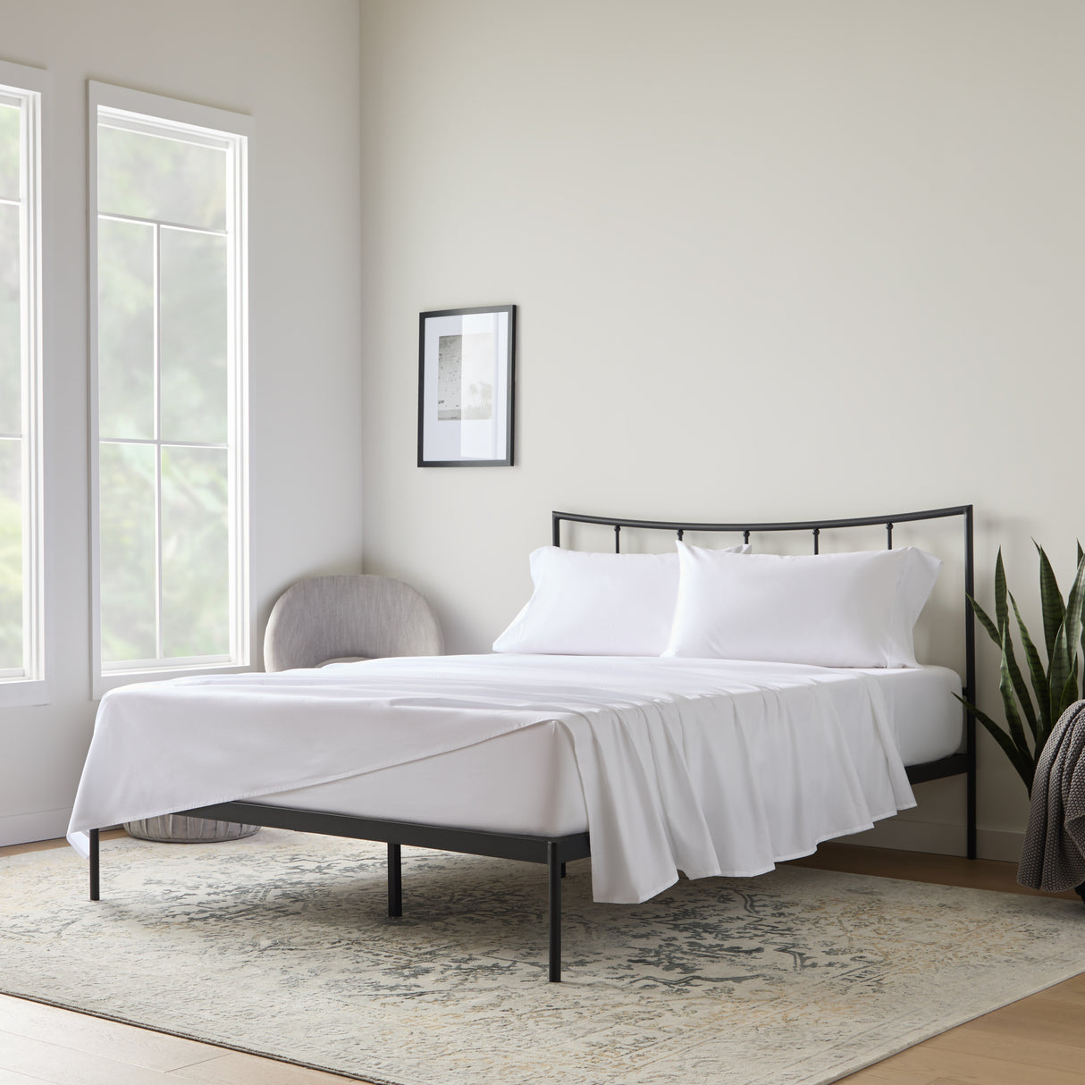 Weekender 200 TC Cotton Sheet Set, Full, White