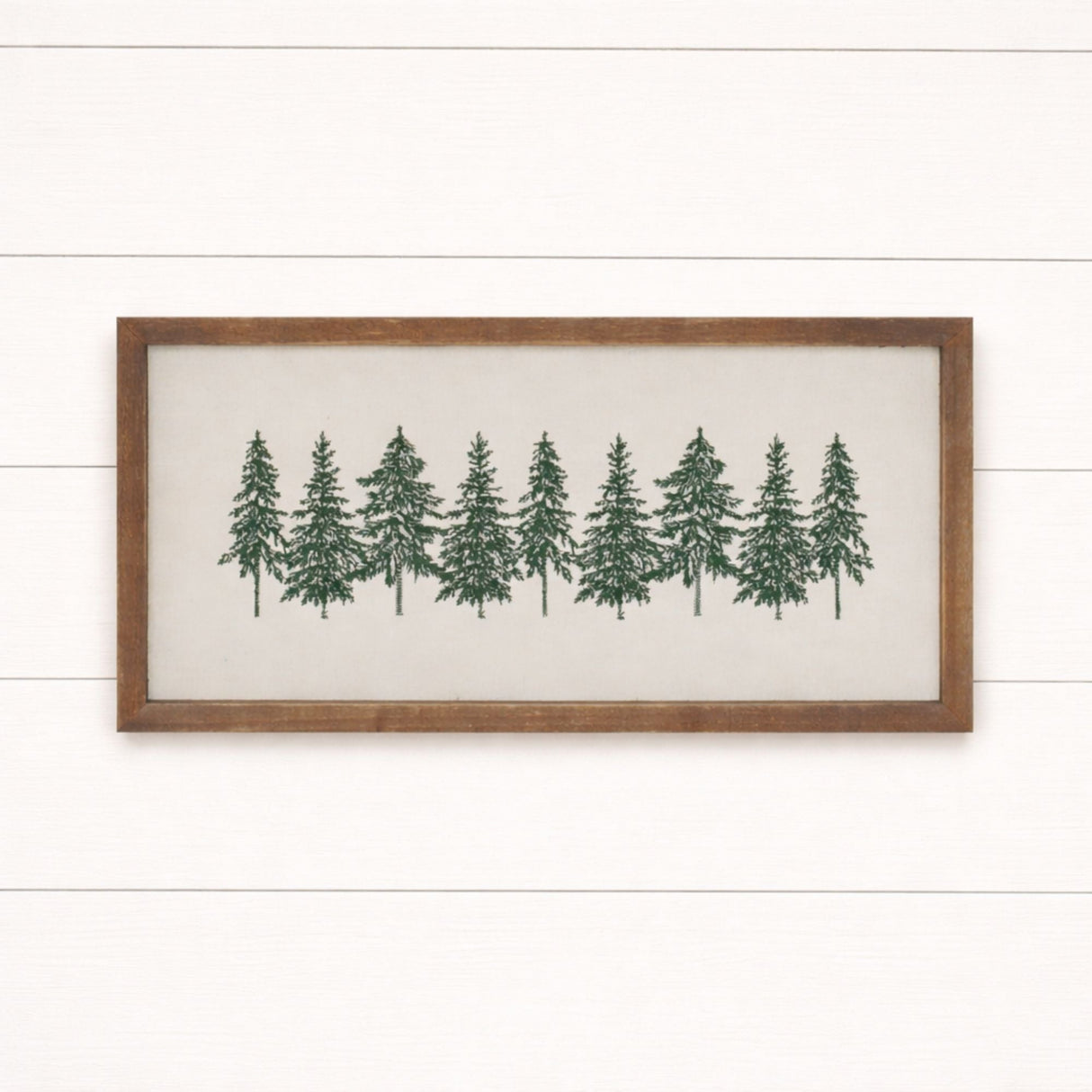Embroidered Pine Tree Wall Art 16"L