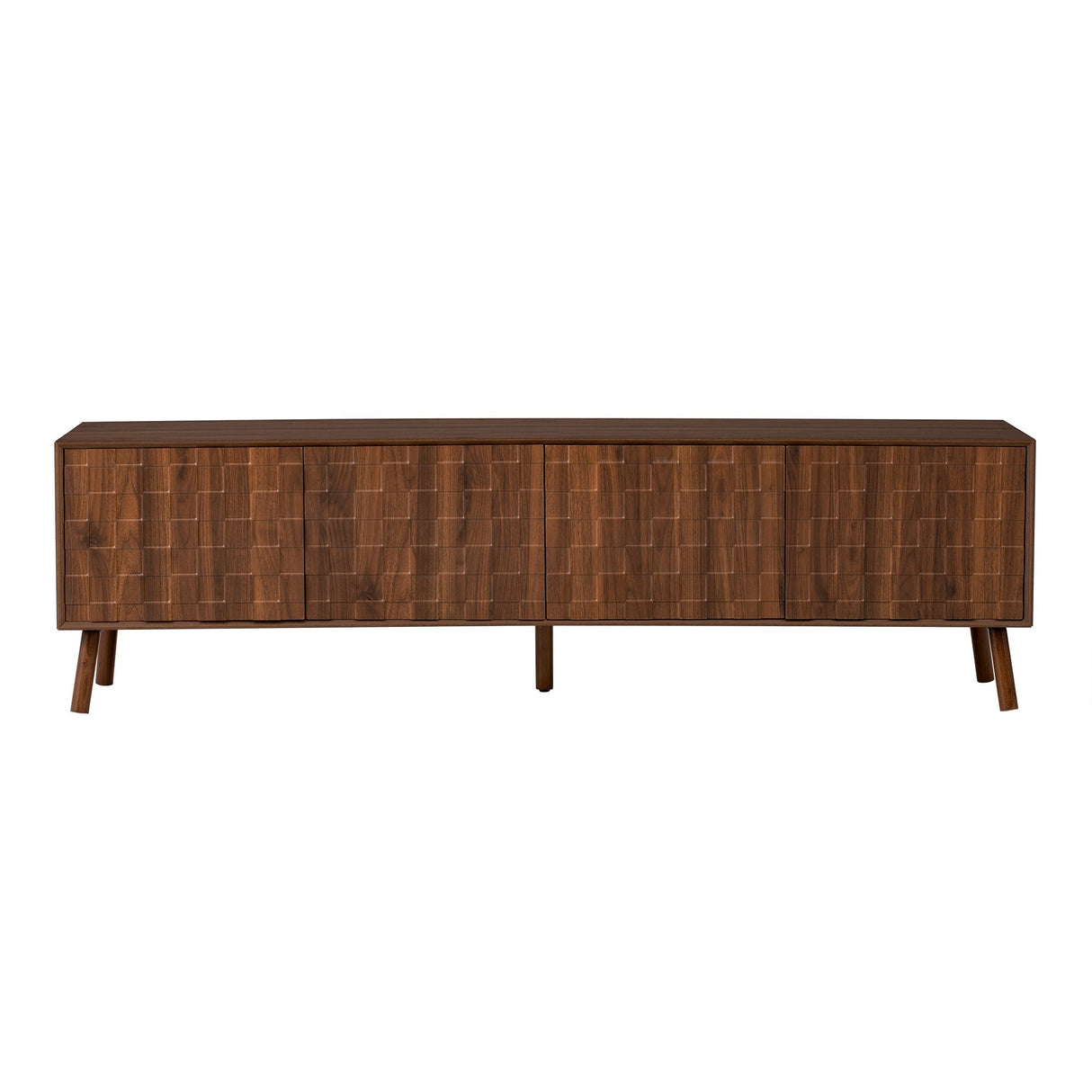 70inch Modern TV Stand for TVs up to 80 Inches with Walnut Legs