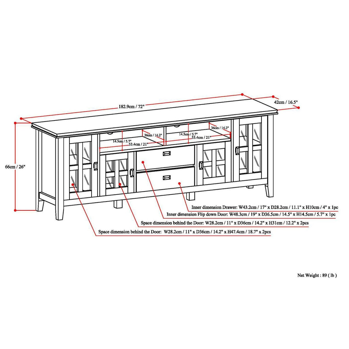 Artisan - 72' TV Media Stand - Black