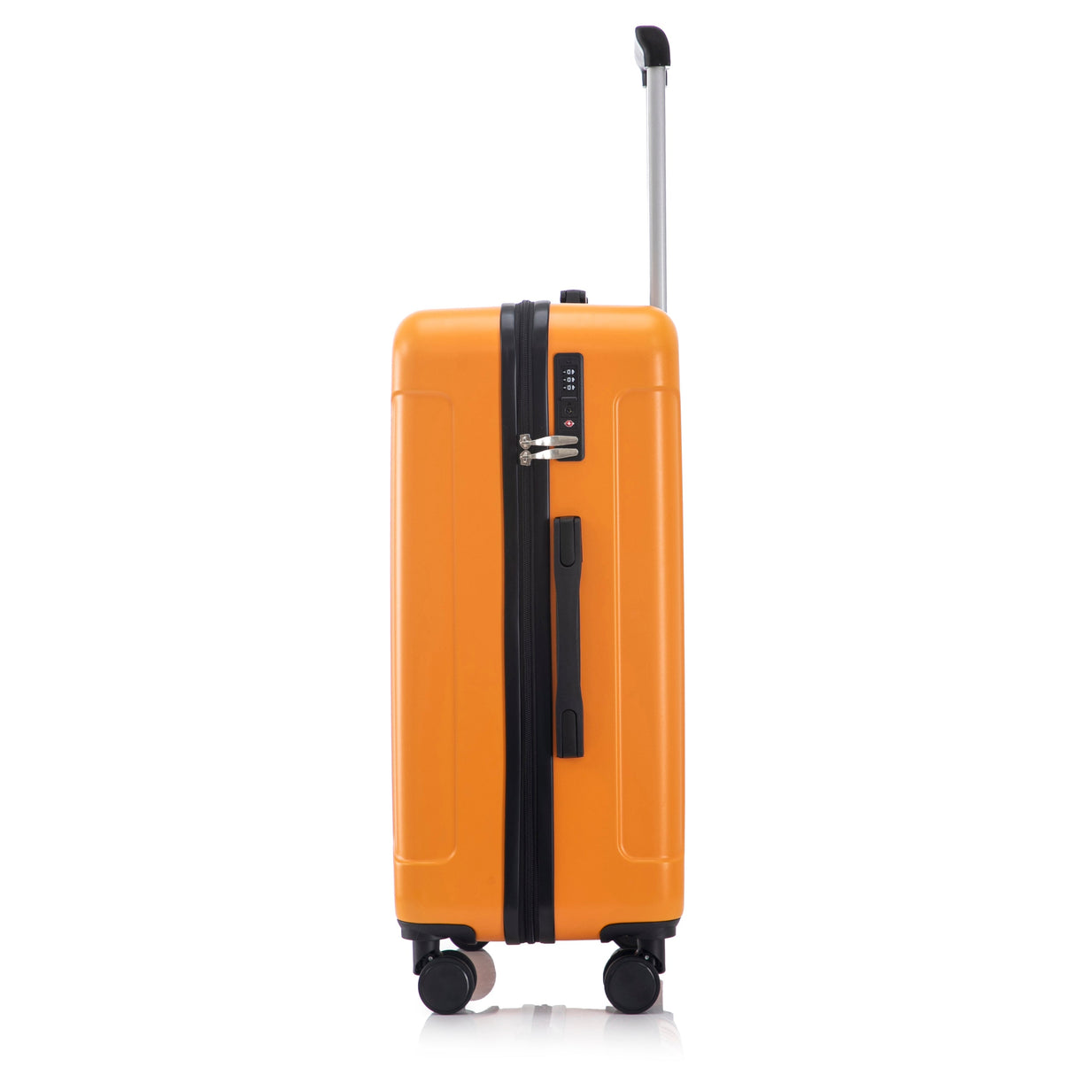 3-Piece ABS Spinner Wheel Luggage Set in Black and Orange