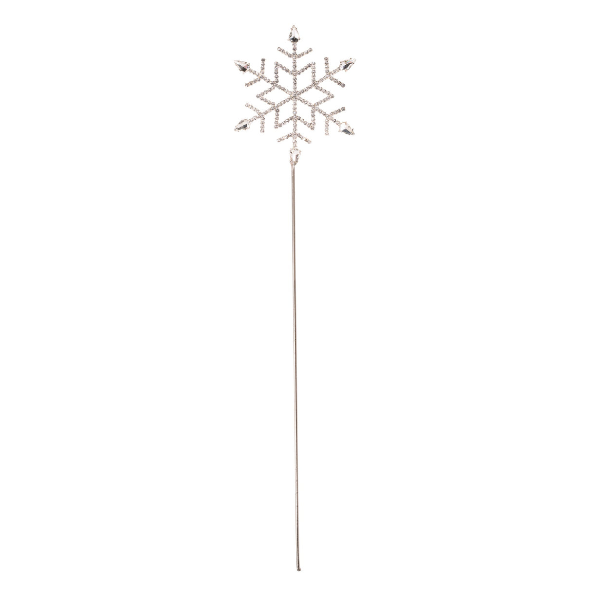 Jeweled Snowflake Stem (Set of 4); Silver