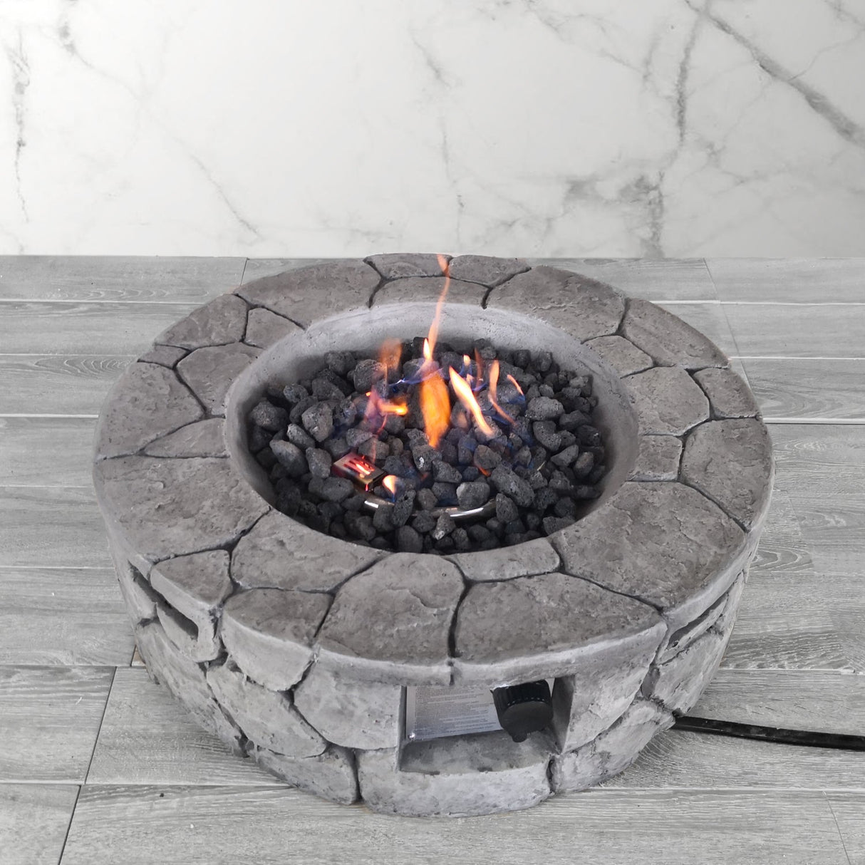 9'' H x 28'' W Fiber Reinforced Concrete Outdoor Fire Pit