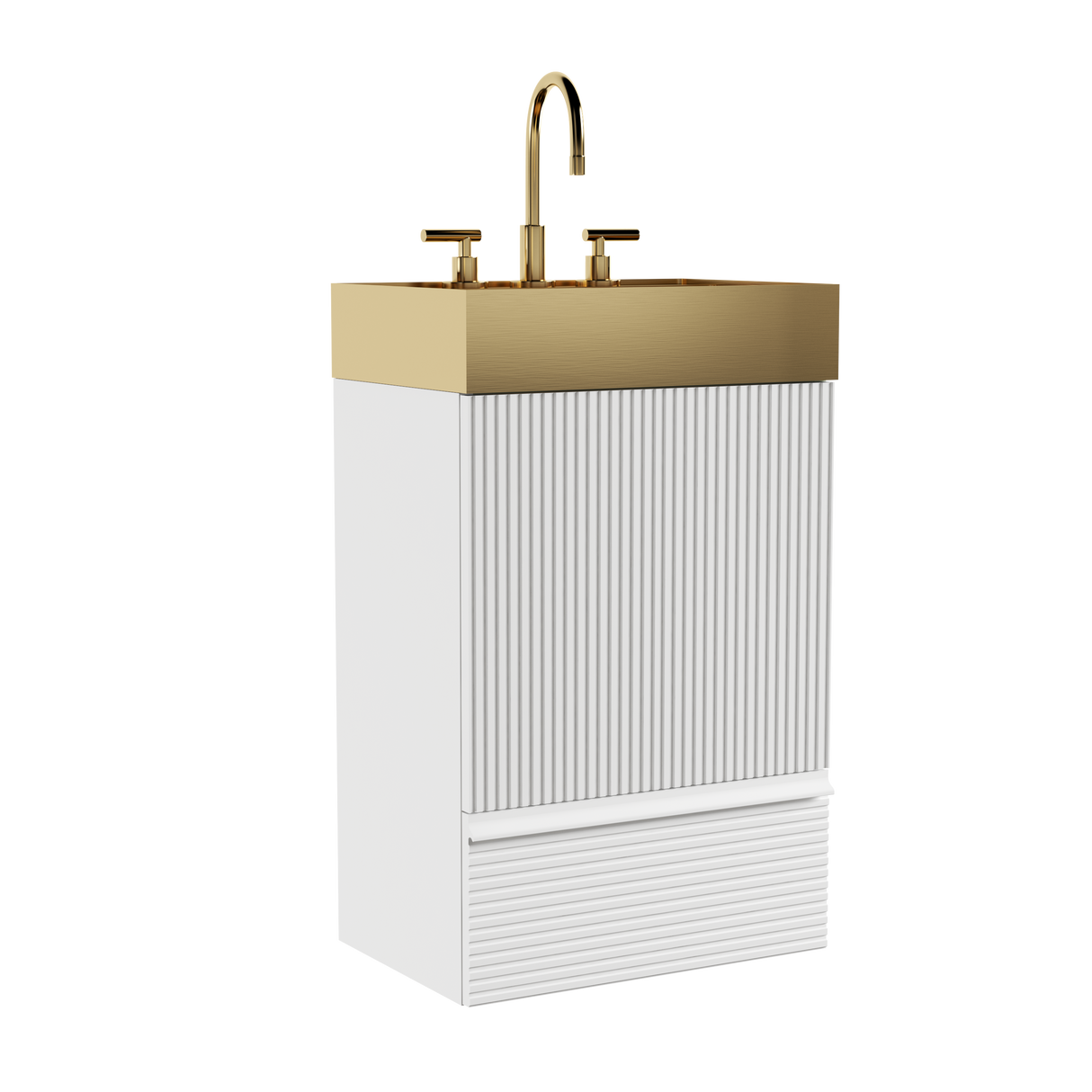 Gada 20" Striped Velvet Bathroom Vanity
