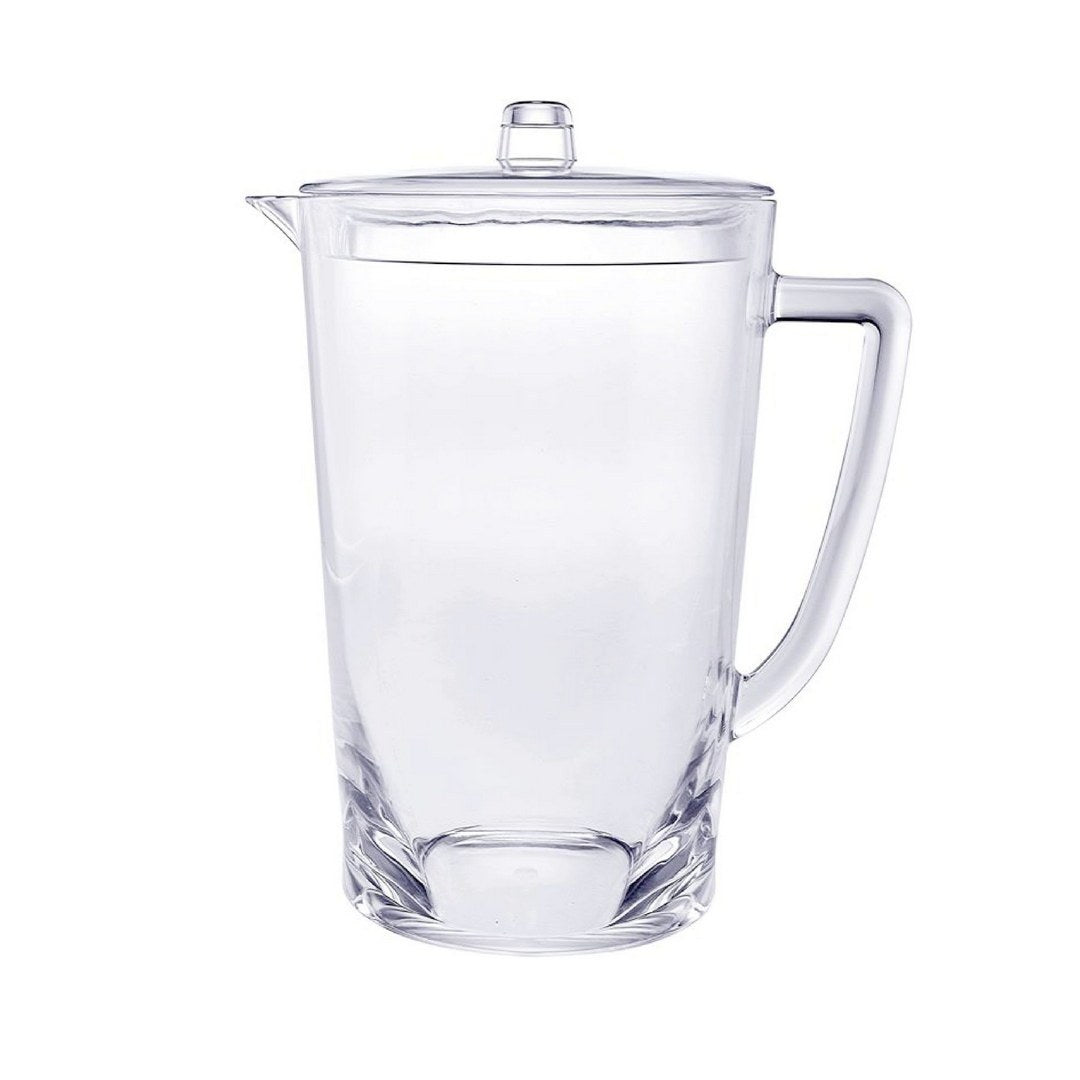 2.75-Quarts-Water-Pitcher-with-Lid,-Oval-Halo-Design-Unbreakable-Plastic-Pitcher,-Drink-Pitcher,-Juice-Pitcher-with-Spout-BPA-Free-