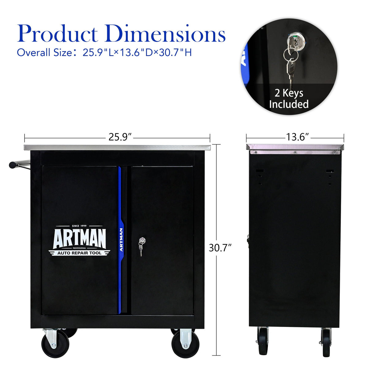 Movable Lockable Double Door Partition With Lock Multi Functional Hardware Storage Tool Car Auto Repair Locker
