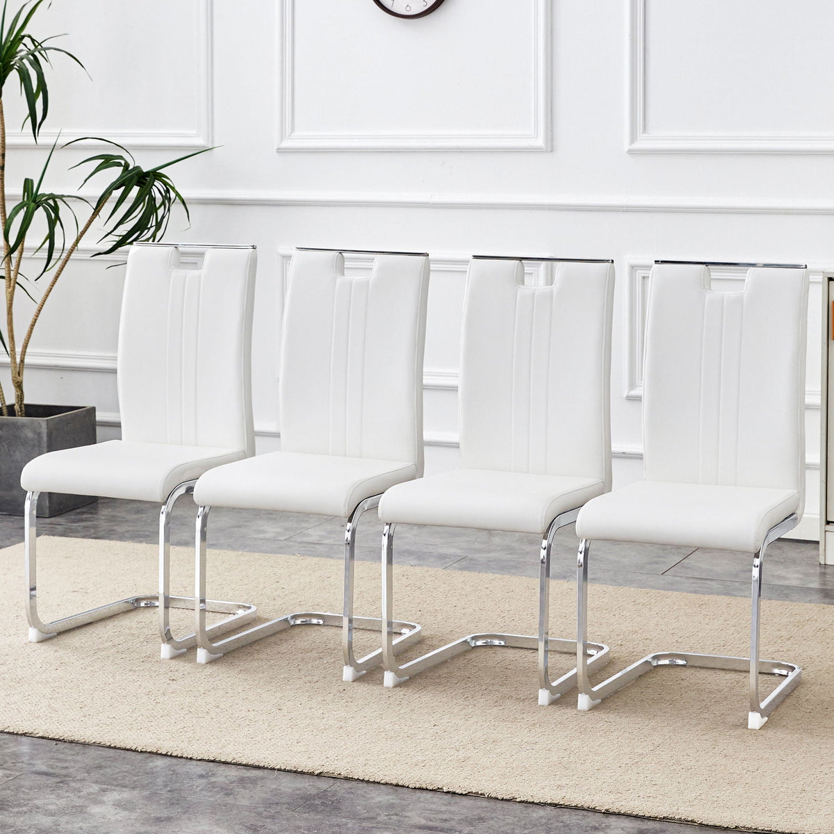 Bow Shaped Ergonomic Chairs with Non-Slip Base - Black or White