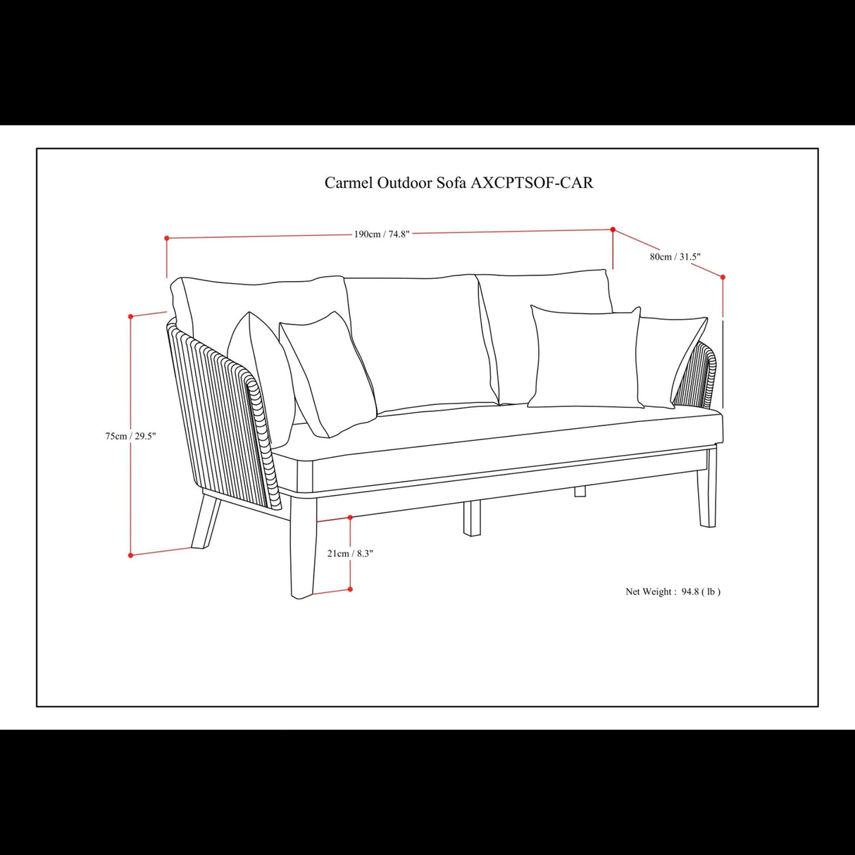 Carmel - Outdoor Sofa - Sand Drift