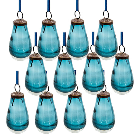 Blue-Luster-Glass--Christmas-Tree-Ornaments-,-Set-of-12-Christmas-Ornaments