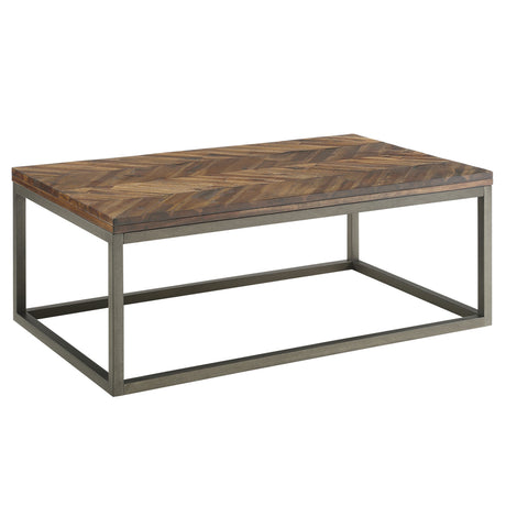 Lorenzo Chevron Acacia Wood & Metal Table Collection