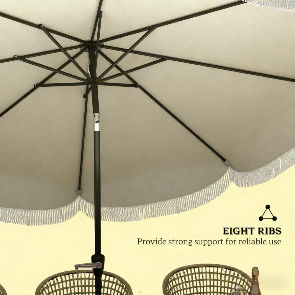Vented Patio Table Umbrella with Crank, 8 Ribs, and Push Button Tilt