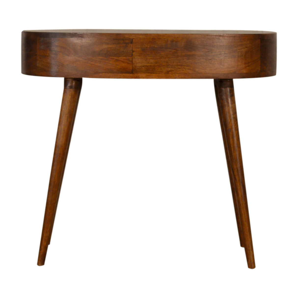 Solid Wood Chestnut Rounded Writing Desk, 1-Drawer, 1 Open-Slot