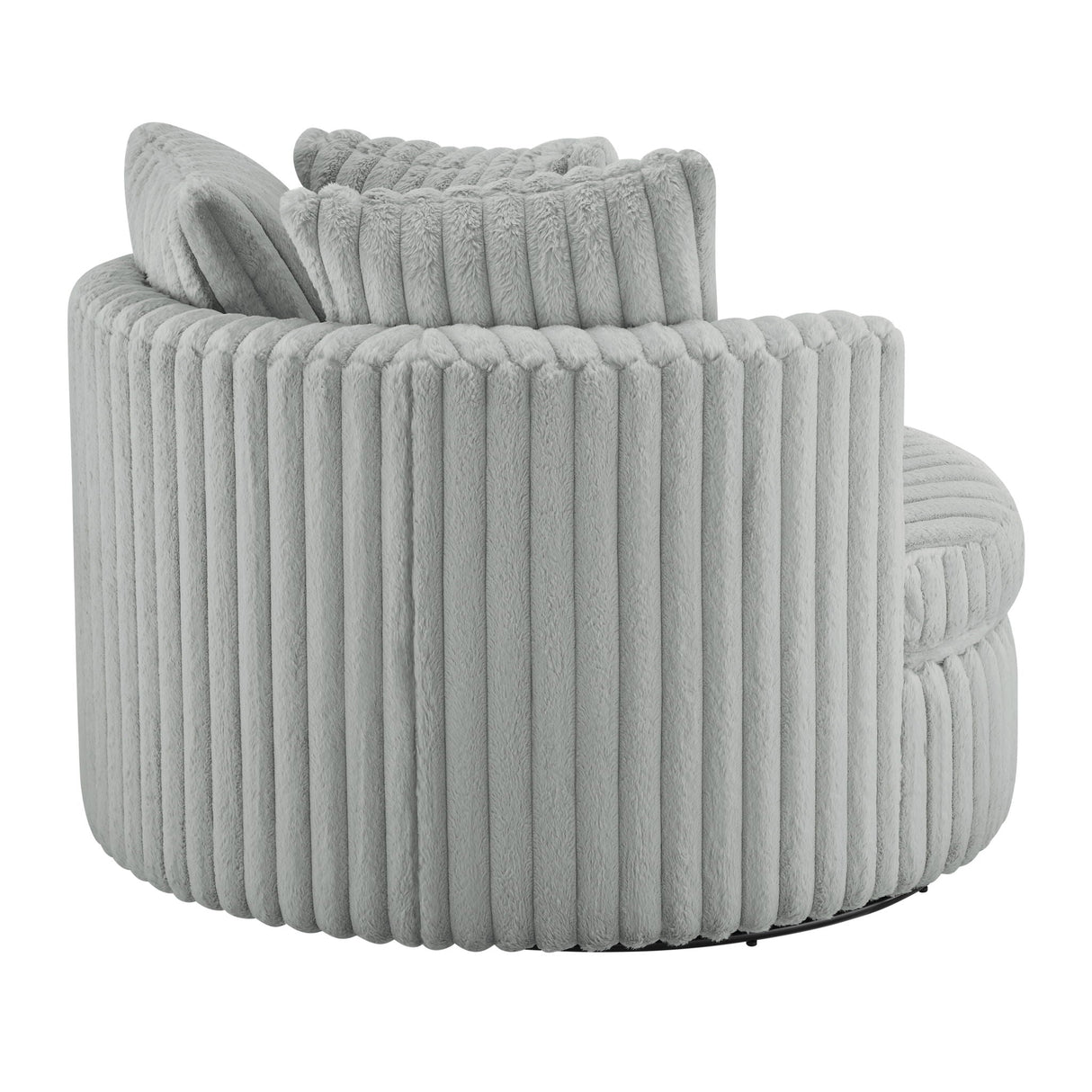 Mindy - Oversized Swivel Barrel Chair - Gray