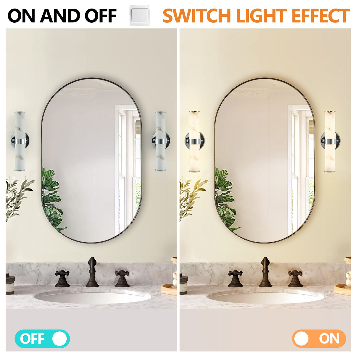 Resin Imitation Marble Wall Light Set of 2
