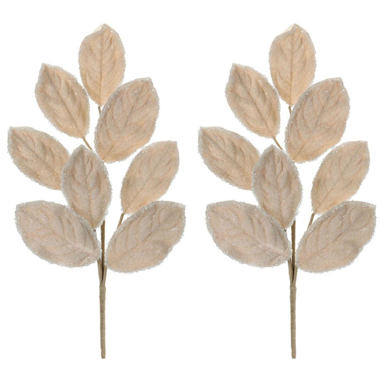 Beaded Magnolia Leaf Spray Set of 2