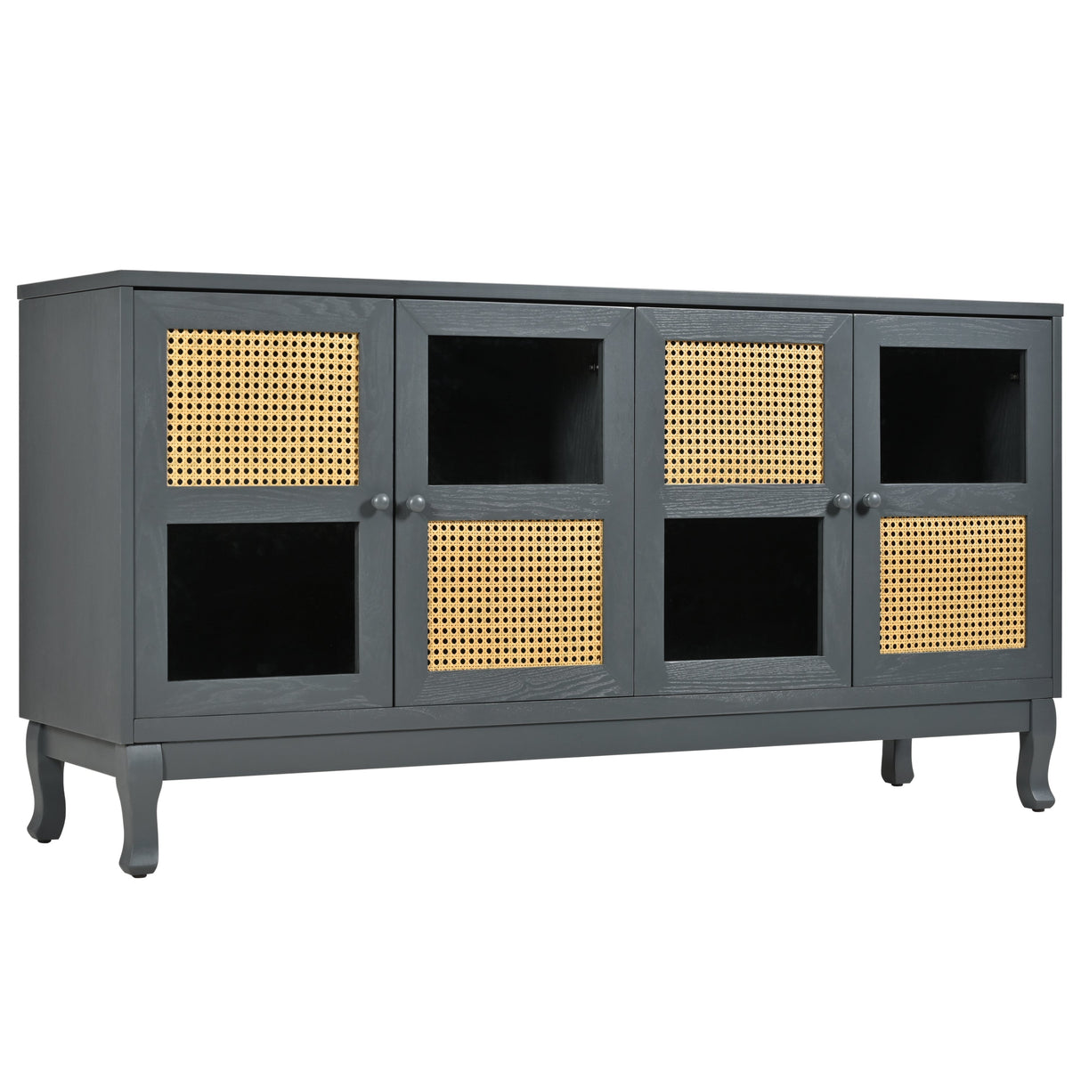 Retro Industrial Grey 4-Door Sideboard