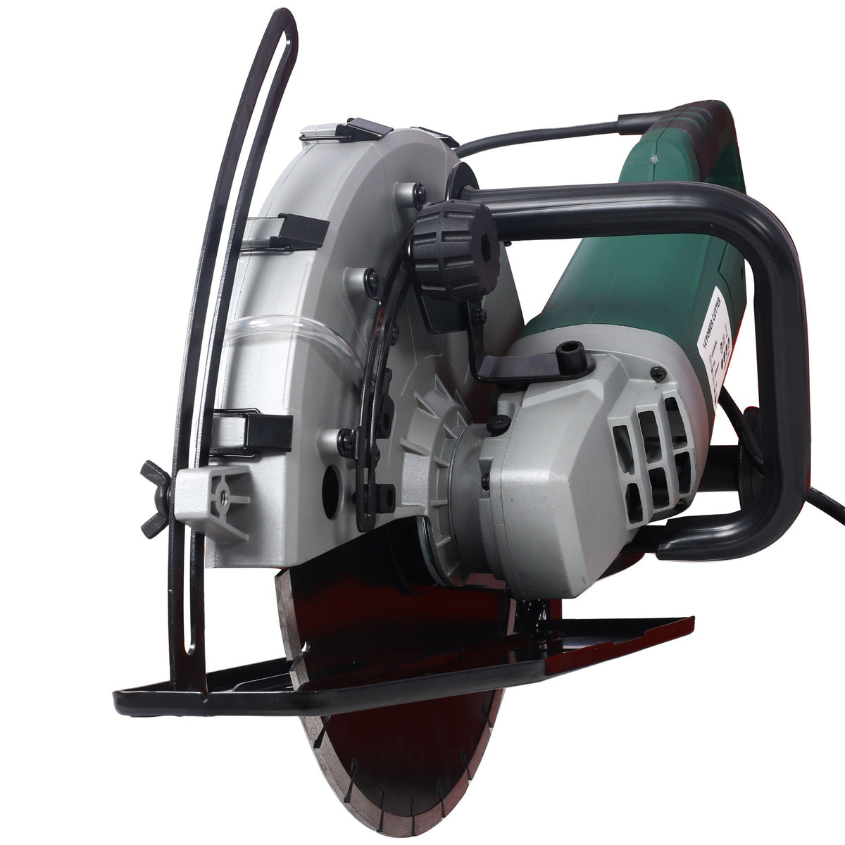Portable Electric Corded Circular Concrete Saw 14" Wet / Dry Cutter 2600W Green Steel With Water Line & Guide Roller - Green