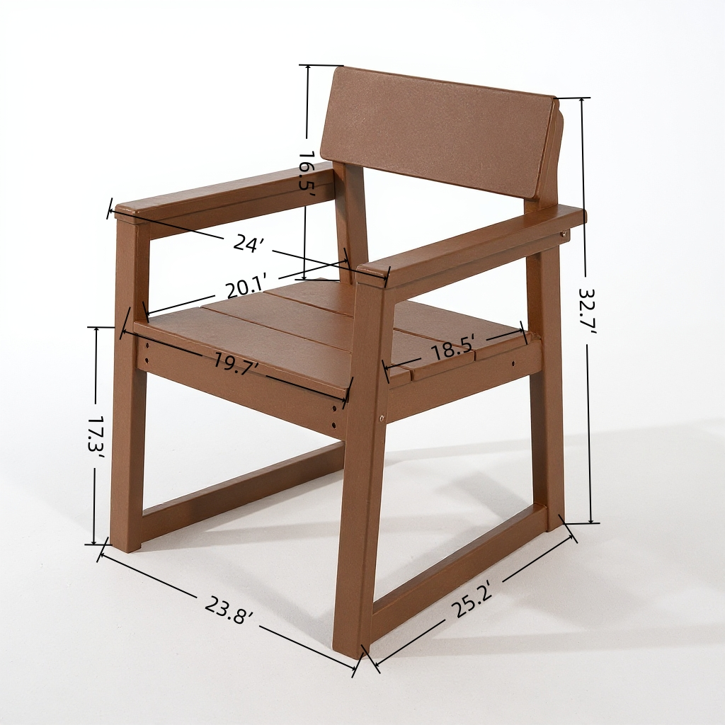 HDPE Outdoor Dining Armchairs with Backrest & Armrests