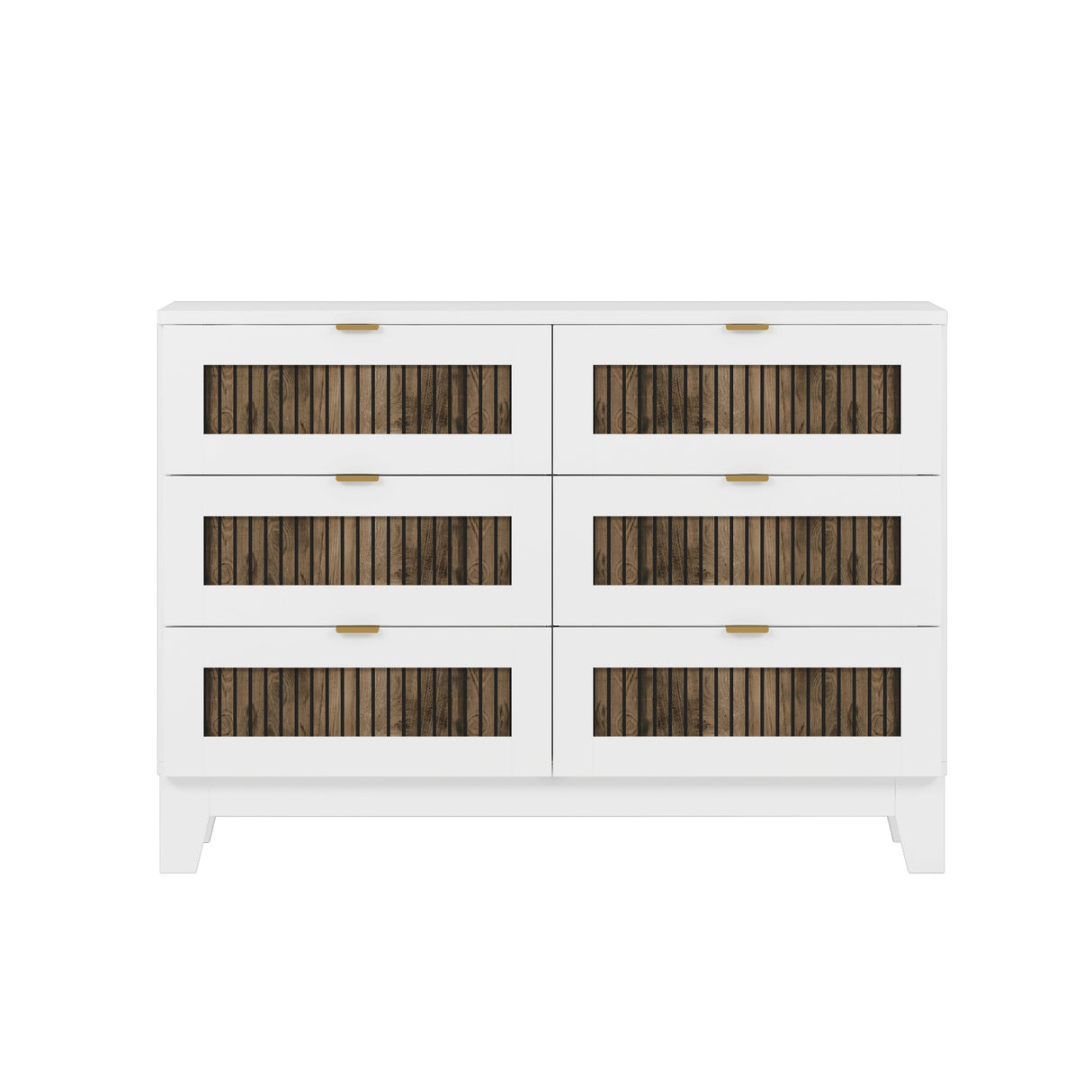 4-Pieces Bedroom Sets, Queen Size Farmhouse Platform Bed with Storage