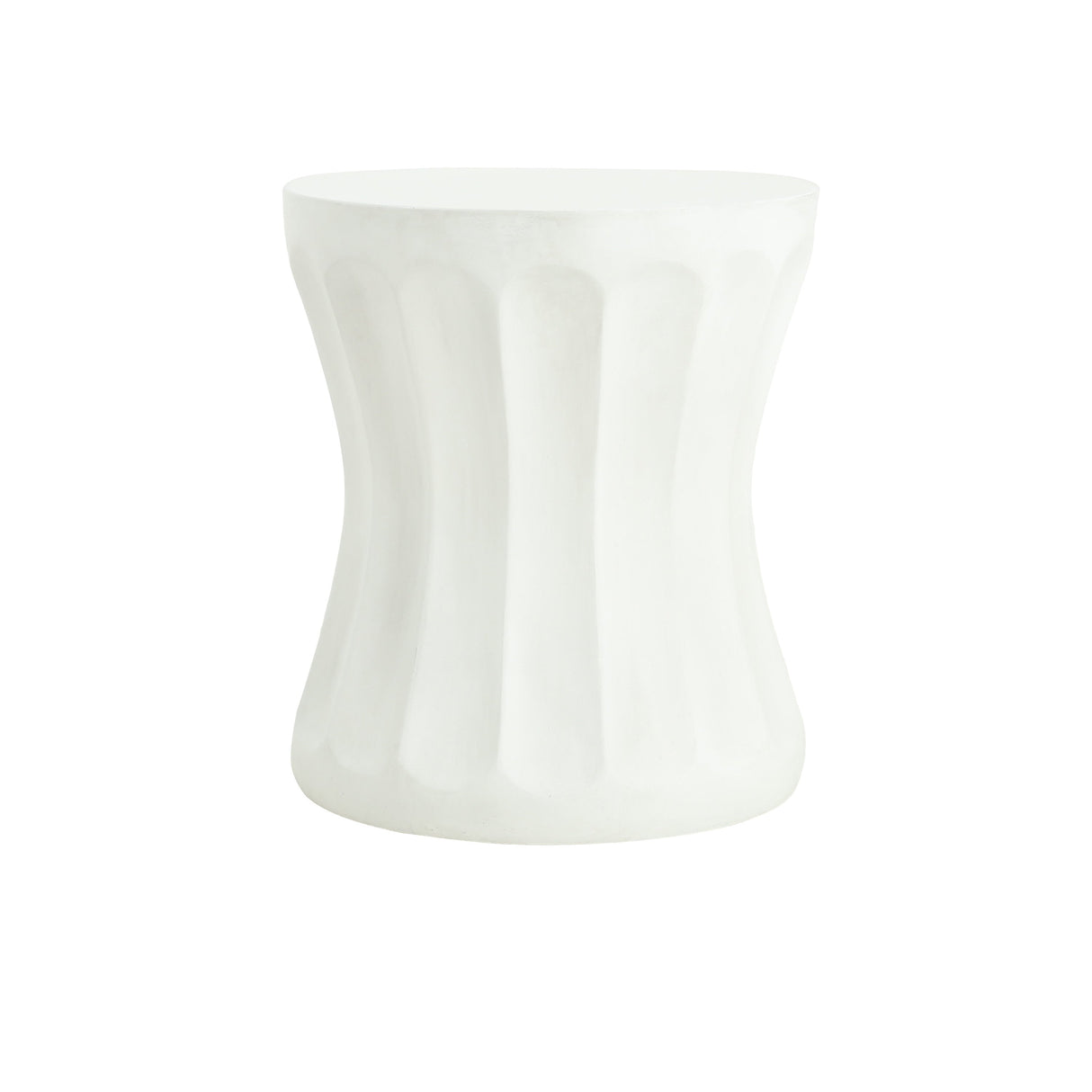 Outdoor Round Concrete Antique White Side Table