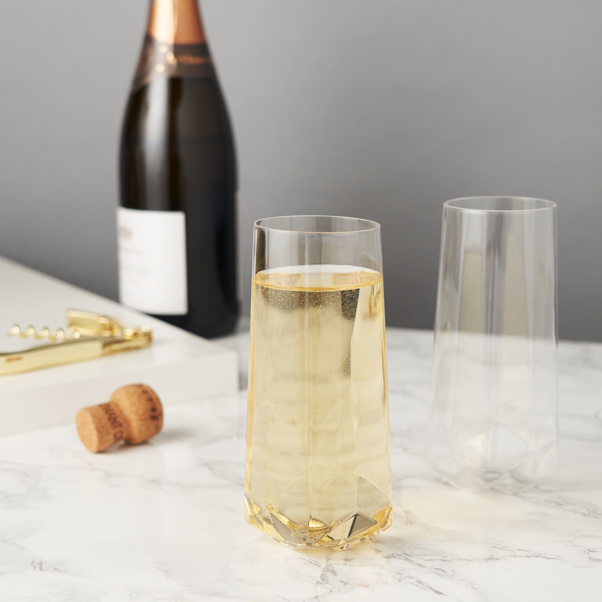 Seneca Crystal Faceted Stemless Flute Glasses Viski®