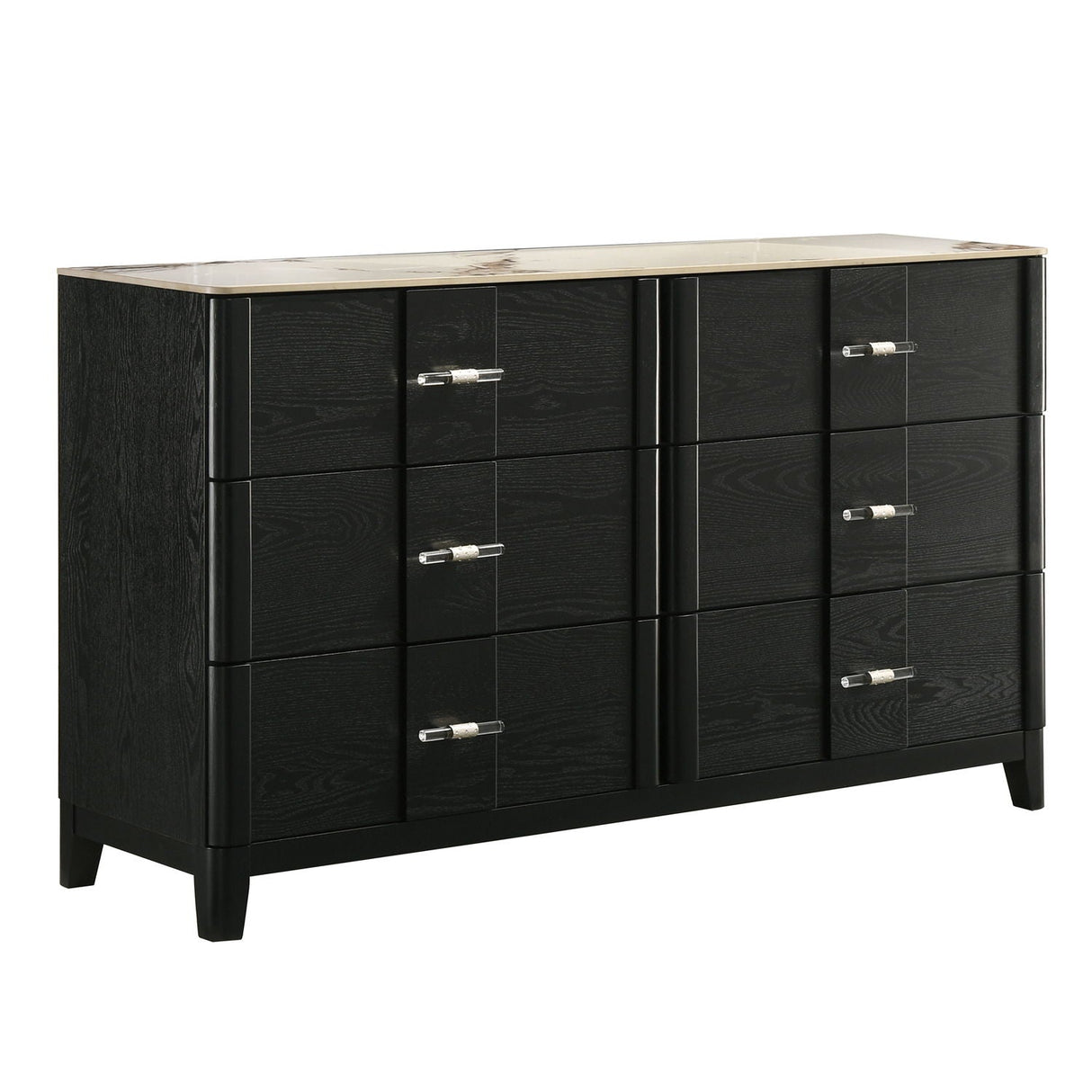 Opel - 6 Drawer Dresser - Black