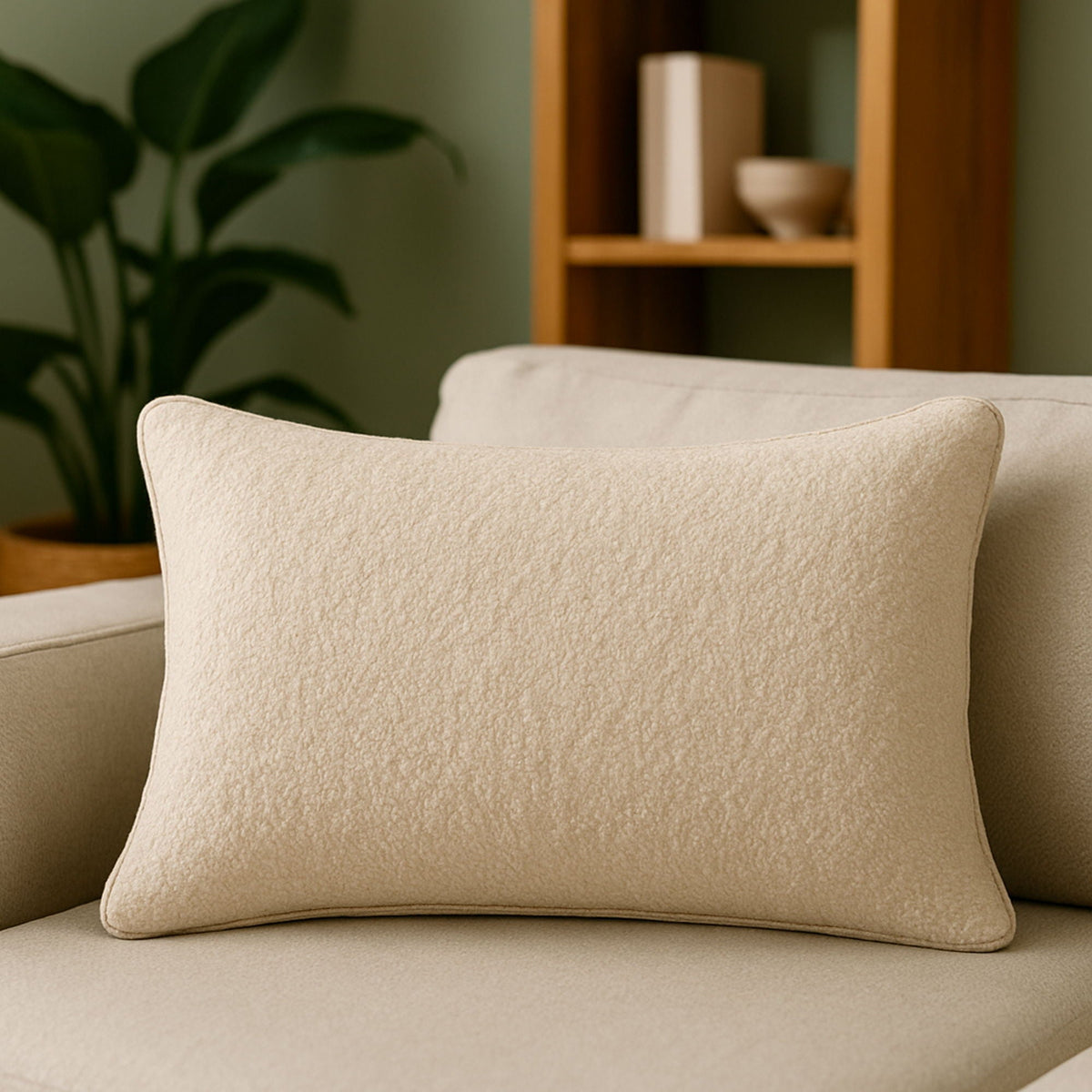 Homey Cozy - Textured Throw Pillow - Ivory