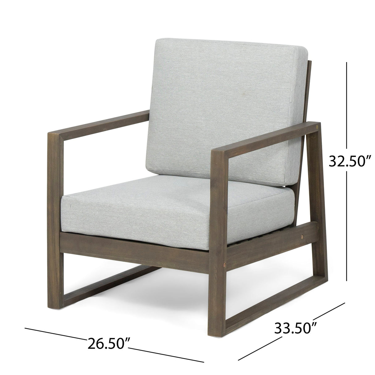 Nexusia Outdoor Acacia Wood Club Chair With Slat Design