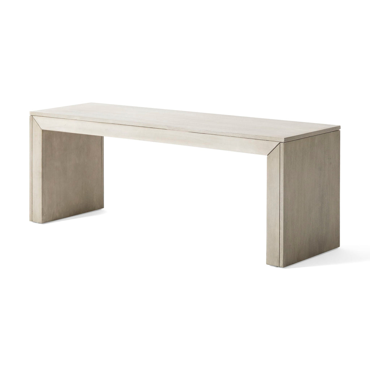 Acacia Wood Dining Bench with Farmhouse Style - Gray