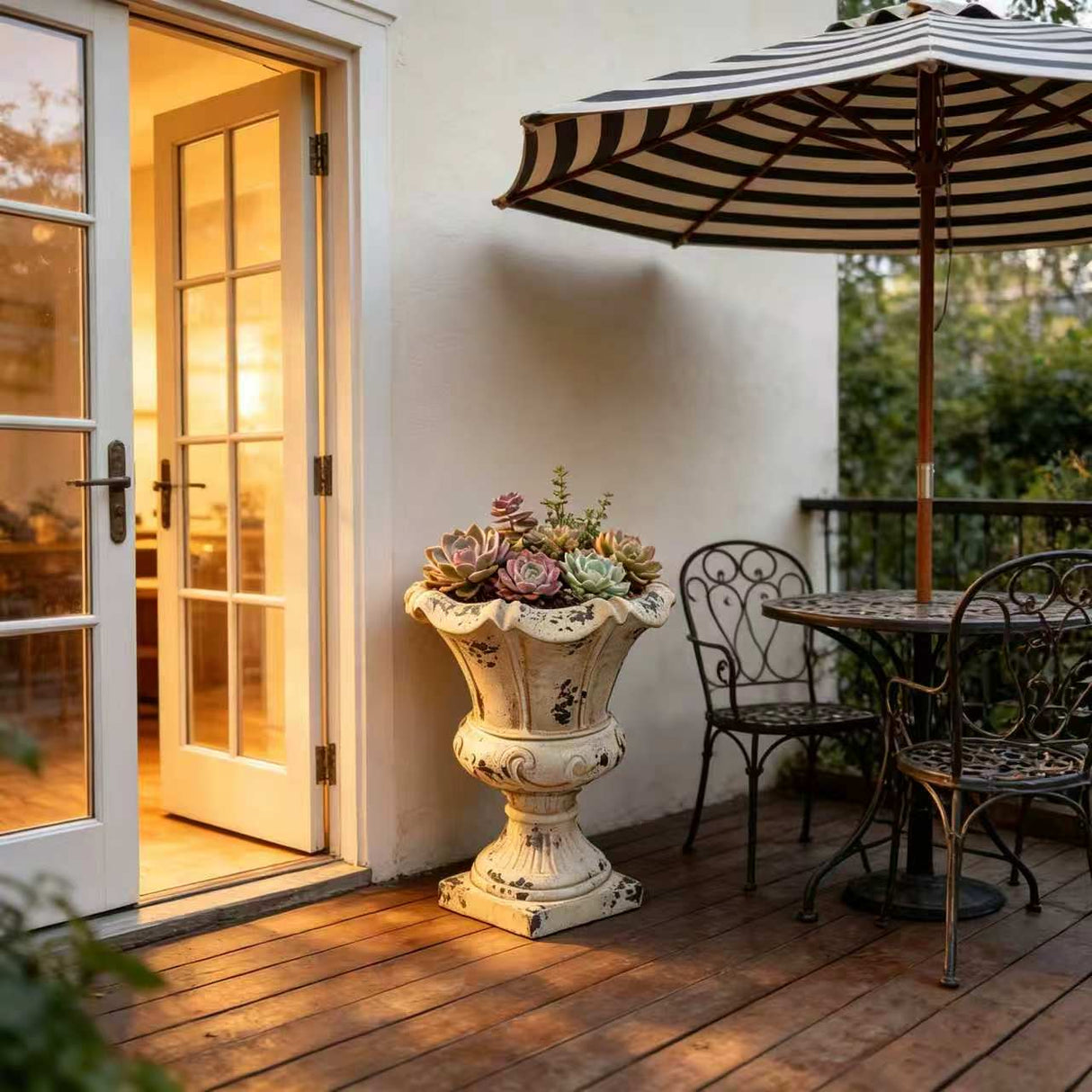 MGO Garden Planter, Antique White Finish