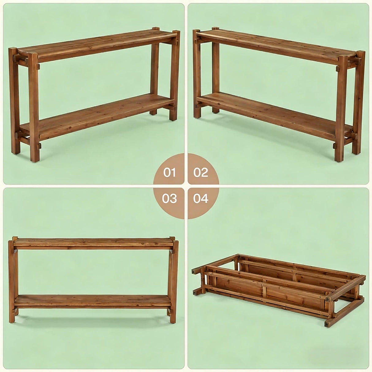 Couch Side Table, Console Table, Entryway Table, 2-Tier Foyer Table