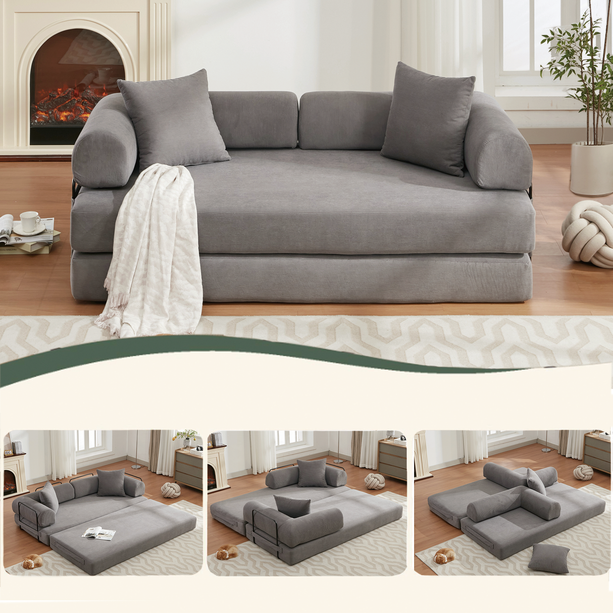 Isabel Corduroy Modular Sleeper Sofa